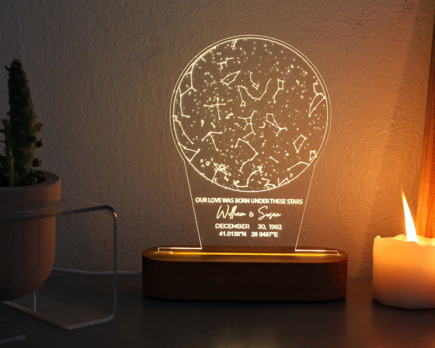 Star Map Night Light for Mother Wife Girlfriend Husband
