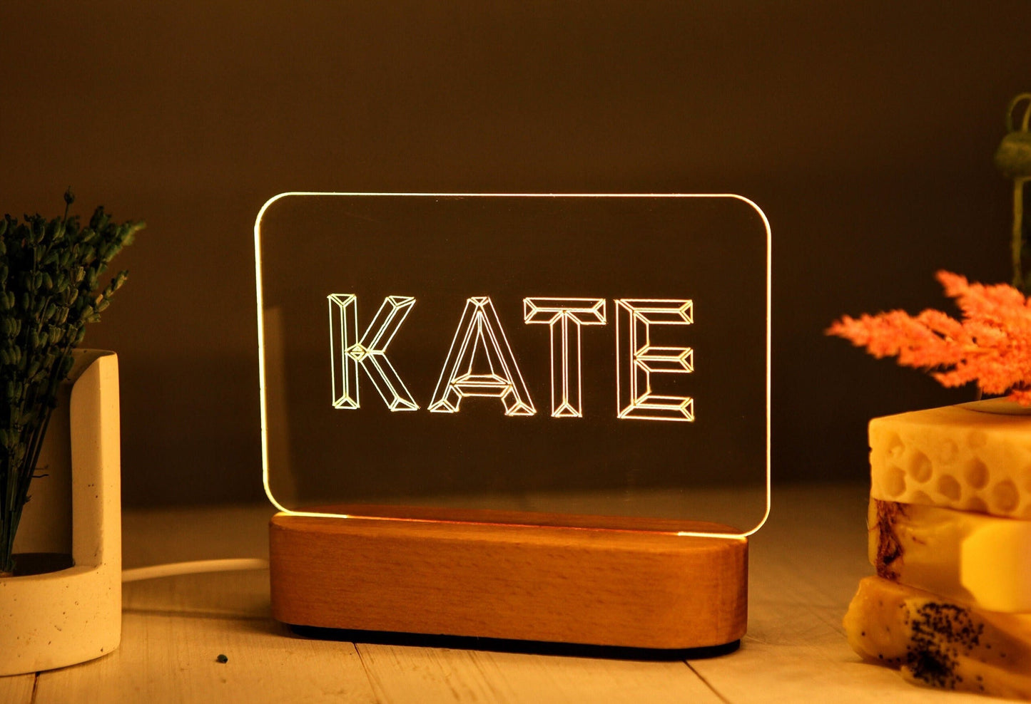 Genç Kız Hediyeleri için Özel Gece Lambası - Çocuklar için Sevgililer Günü Hediyesi