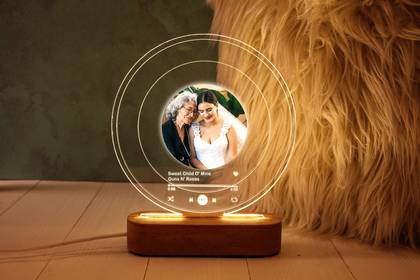 Işıklı Müzik Plaketi - Kişiye Özel Anne Hediyesi