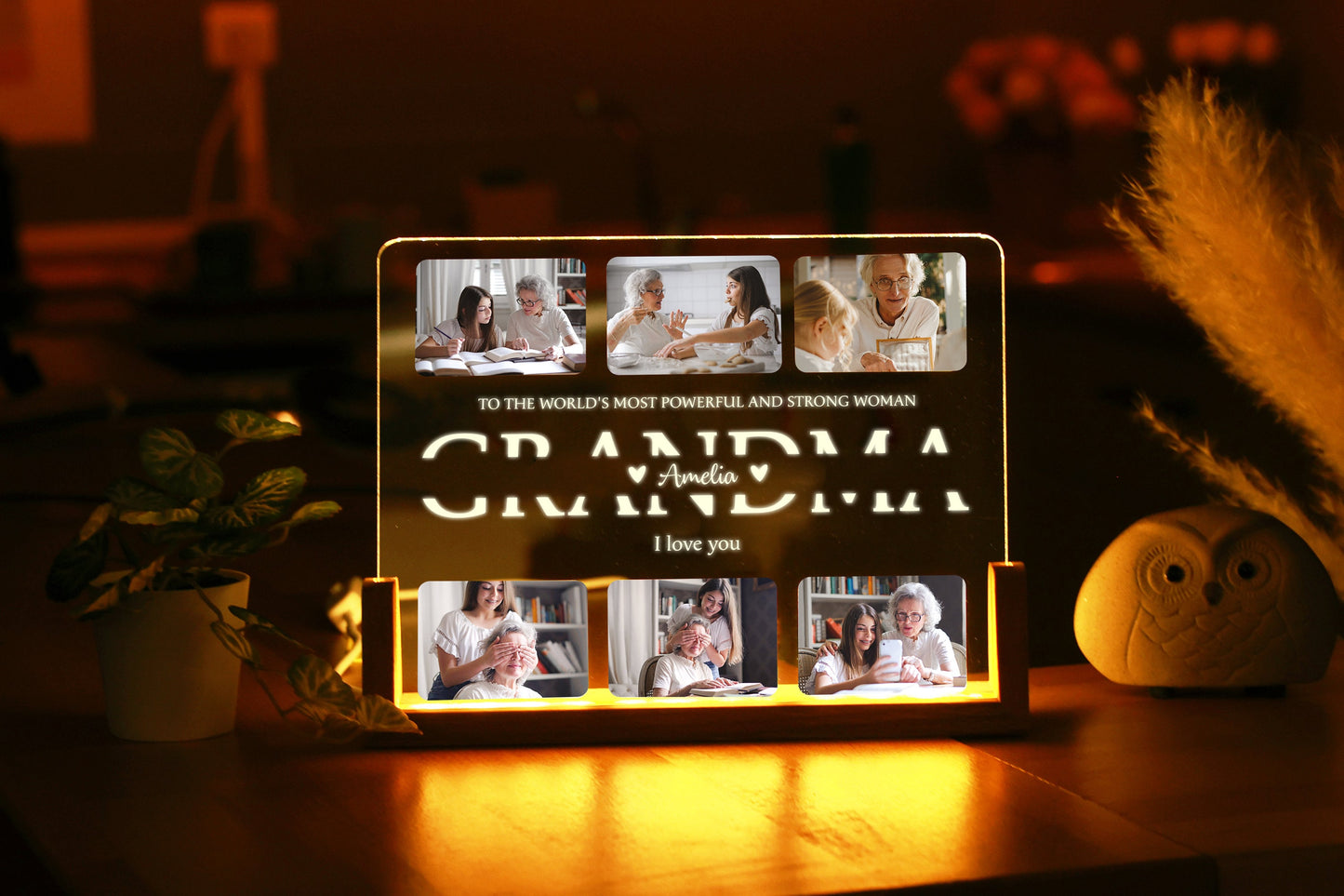 Photo Memories in Light, Christmas for Family, Grandma's Night Lamp