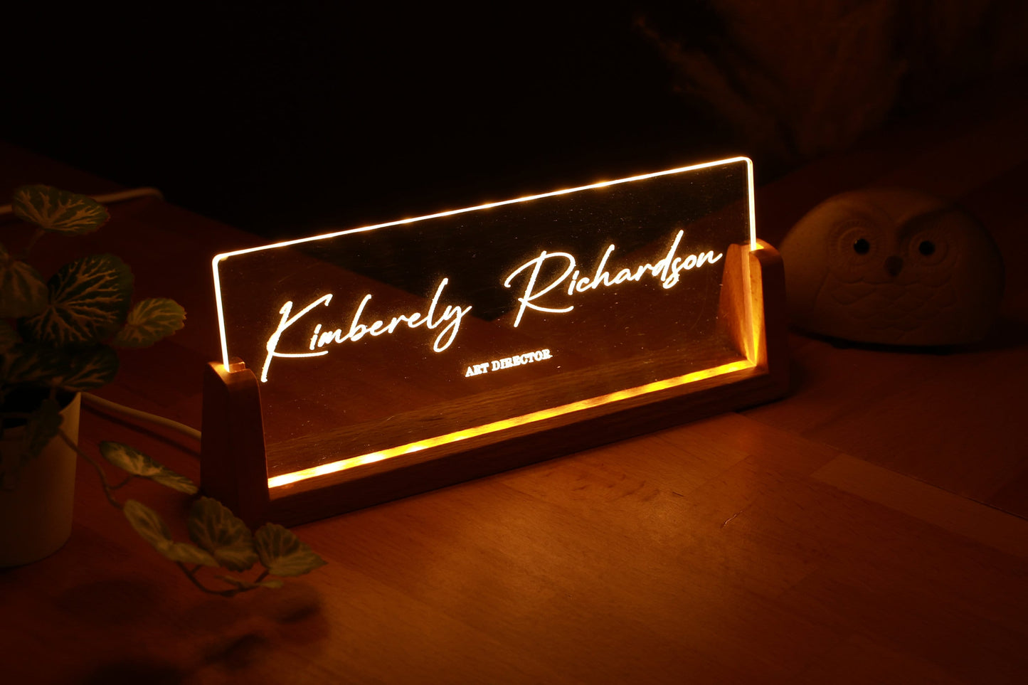 Personalized Desk Name Plate - Office Decor for Men