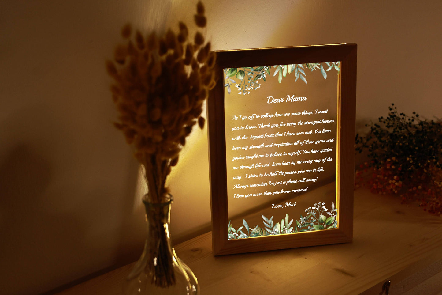 Custom Mom Letter Night Light - Personalized Gift for Mom