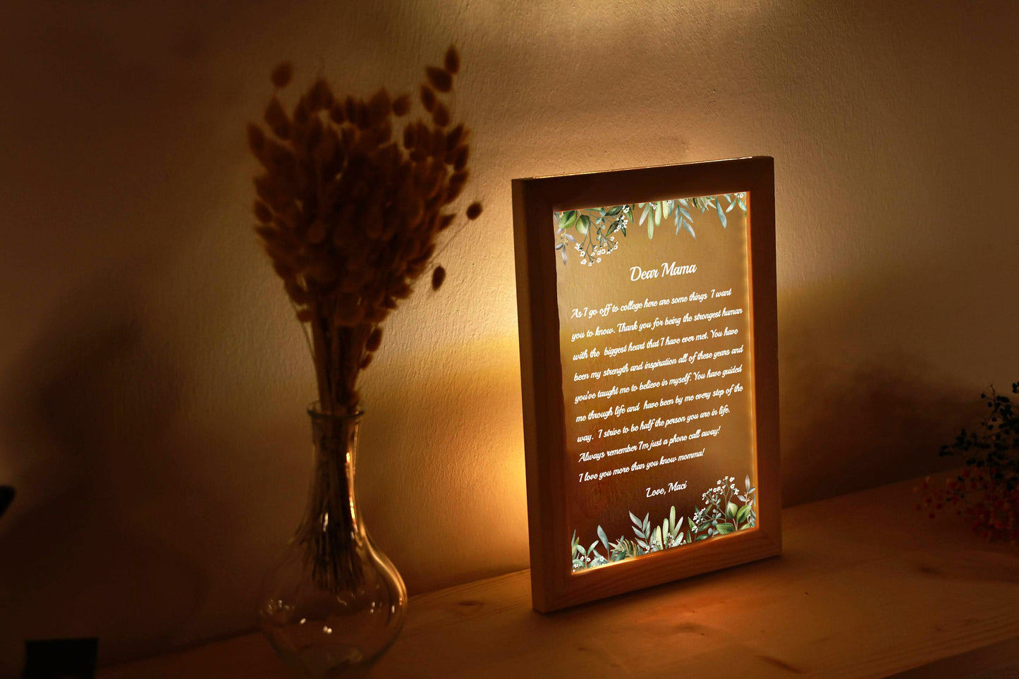 Custom Mom Letter Night Light - Personalized Gift for Mom