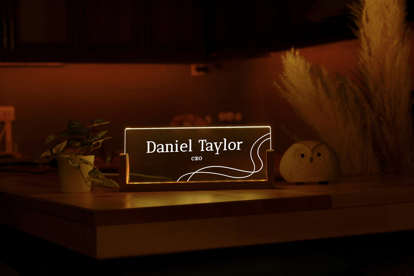 Personalized Desk Name Plate - Office Decor for Men