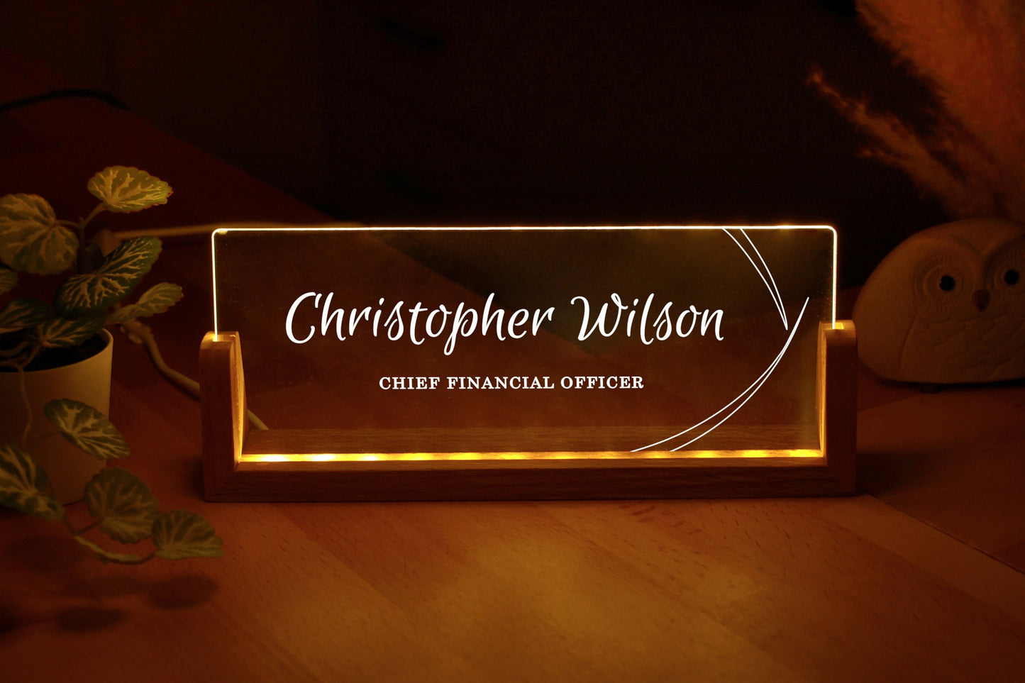 Personalized Desk Name Plate - Office Decor for Men