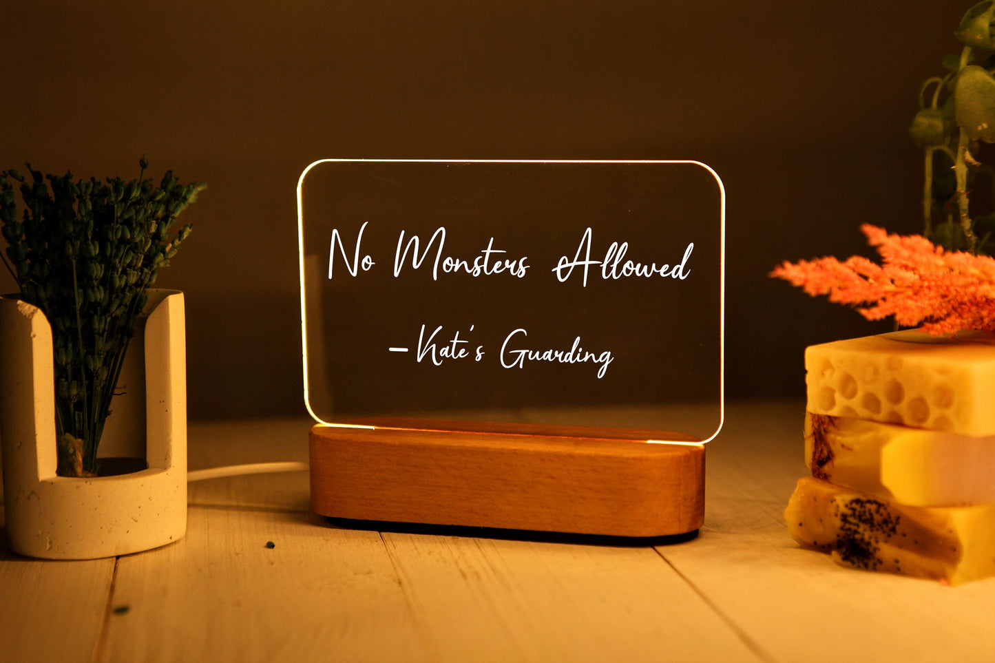 Personalized Night Light with Message - Gift for Niece - Auntie Gift - 3rd 4th 5th Birthday Gifts