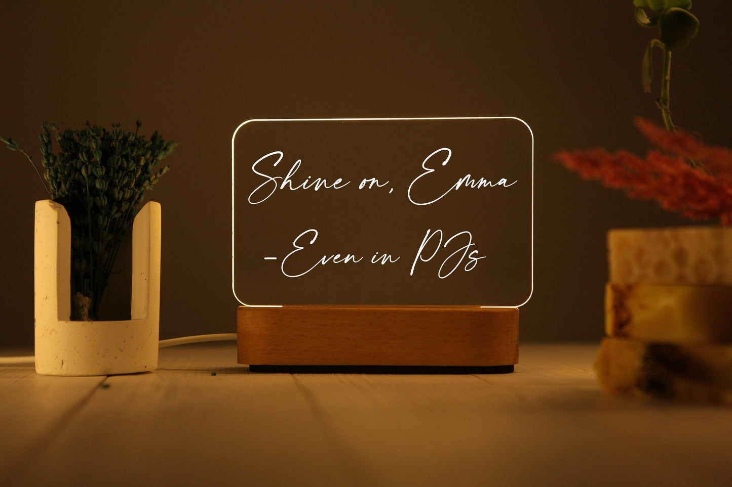 Personalized Night Light with Message - Gift for Niece - Auntie Gift - 3rd 4th 5th Birthday Gifts