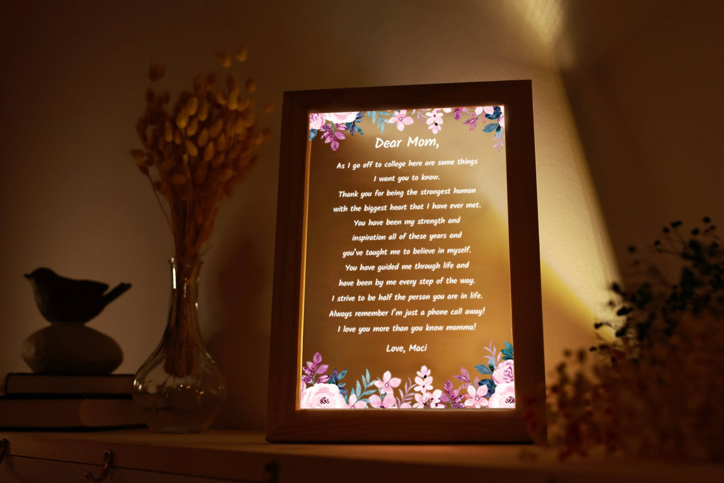 Custom Mom Letter Night Light - Personalized Gift for Mom