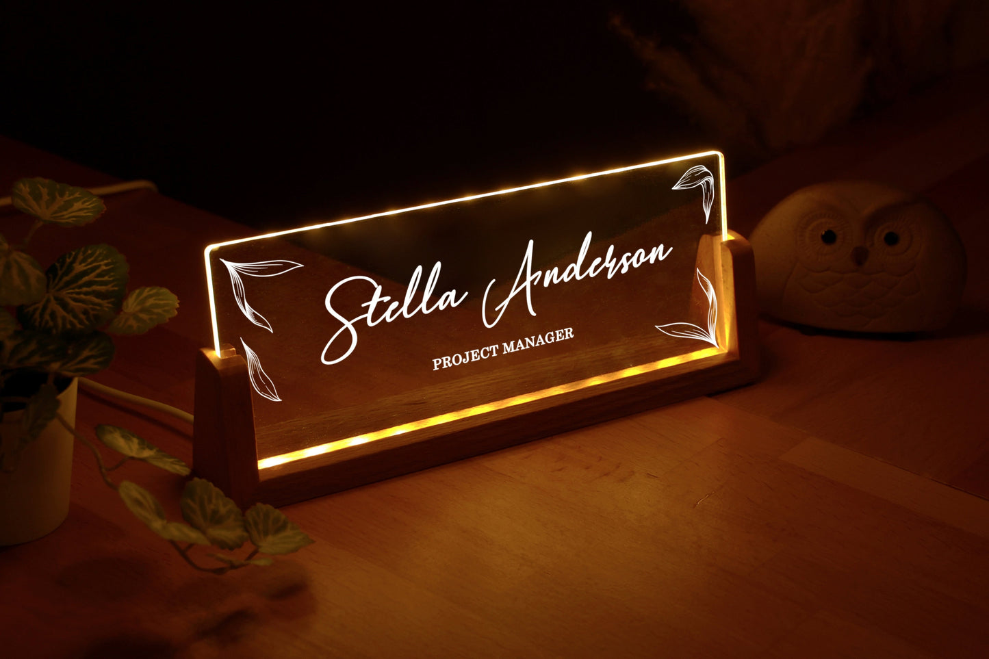 Personalized Desk Name Plate - Office Decor for Men