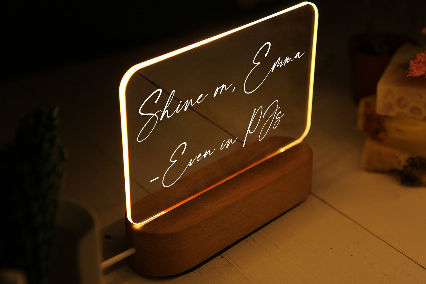 Personalized Night Light with Message - Gift for Niece - Auntie Gift - 3rd 4th 5th Birthday Gifts