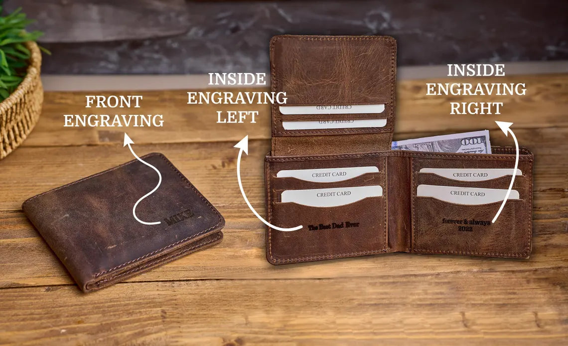 Men wallet Personalized Wallet, Coin Purse, Best Gift for Daddy