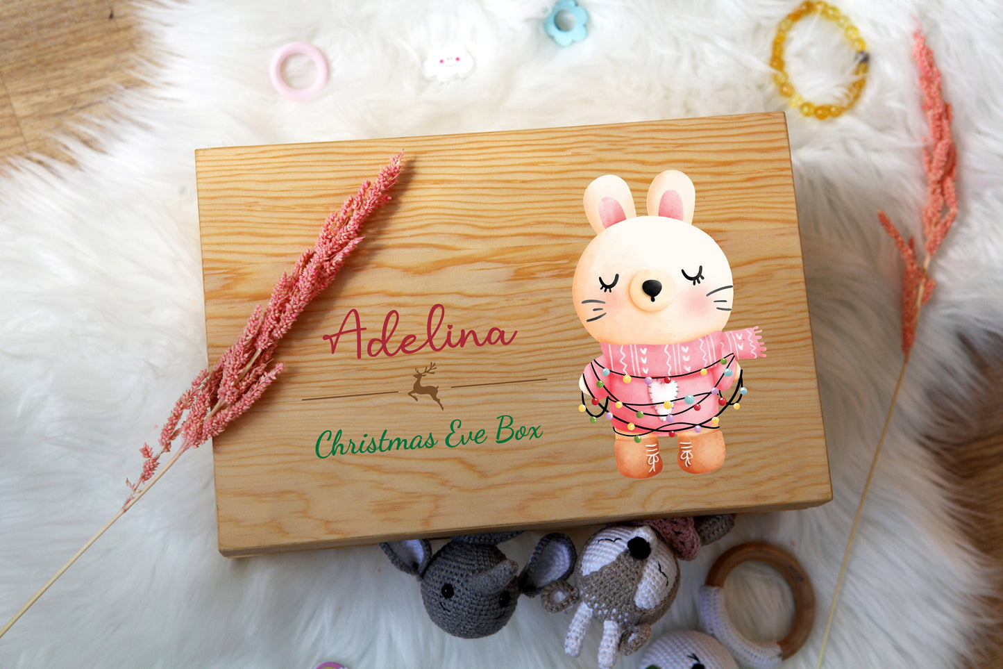 Custom Wooden Christmas Eve Box - Baby Boy Gifts - Keepsake Box - Christmas Box - Gift for Nephew - Gift for Baby - Christmas Gifts for Kids