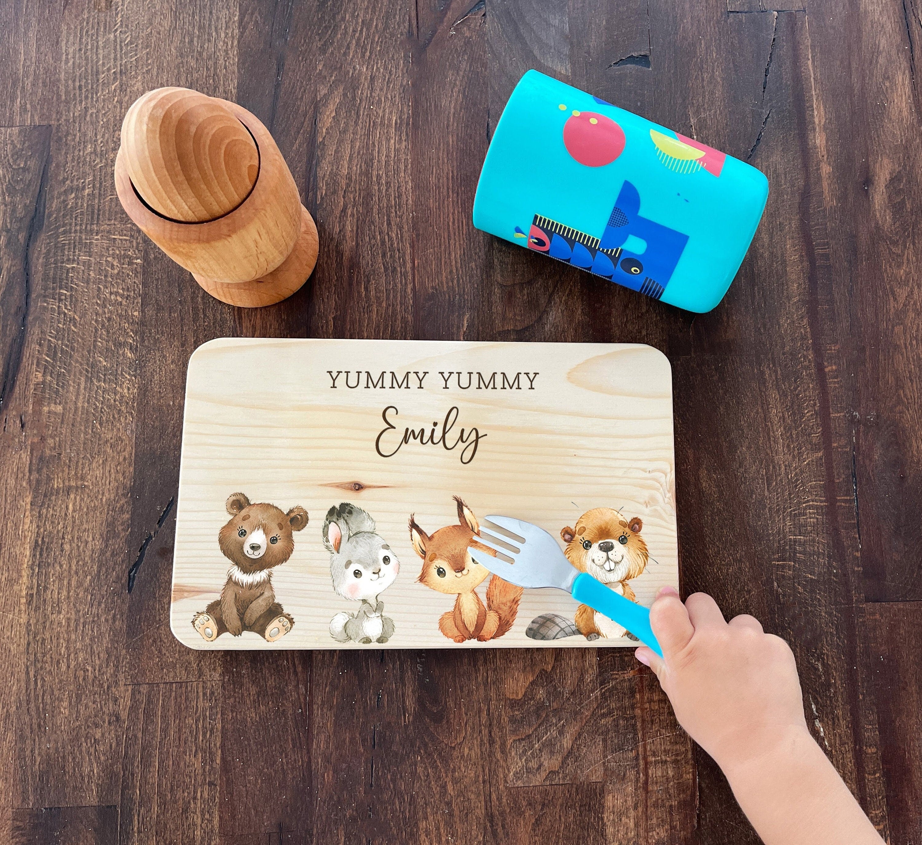 Personalized Breakfast Board for Children - 1st Birthday Gift Idea - Baby Gift - Wooden Sign Name - Christmas Gift for Kids - Kids Birthday