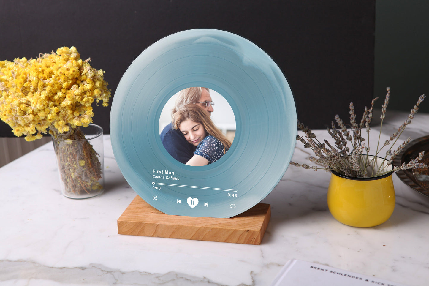 Personalized Vinyl Record with Photo - Acrylic Song Plaque - Lond Distance Gift for Couple - Gift for Friends - Birthday Gift for Him Her