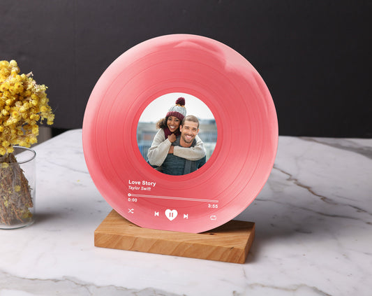 Personalized Vinyl Record with Photo - Acrylic Song Plaque - Lond Distance Gift for Couple - Gift for Friends - Birthday Gift for Him Her