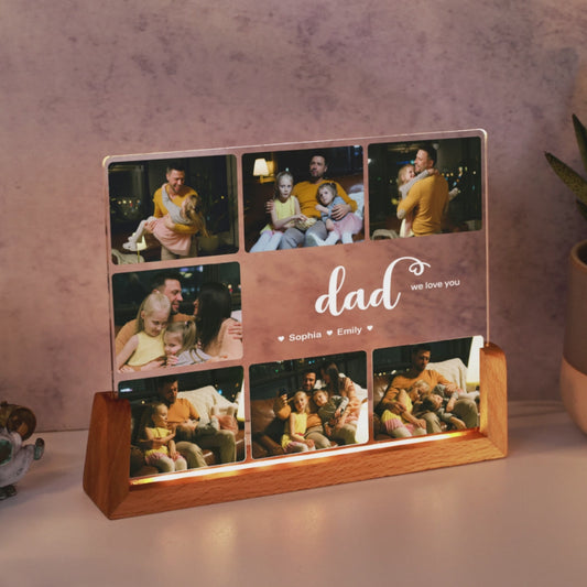 7 Photos Mom, Nana, Dad Personalized Night Light