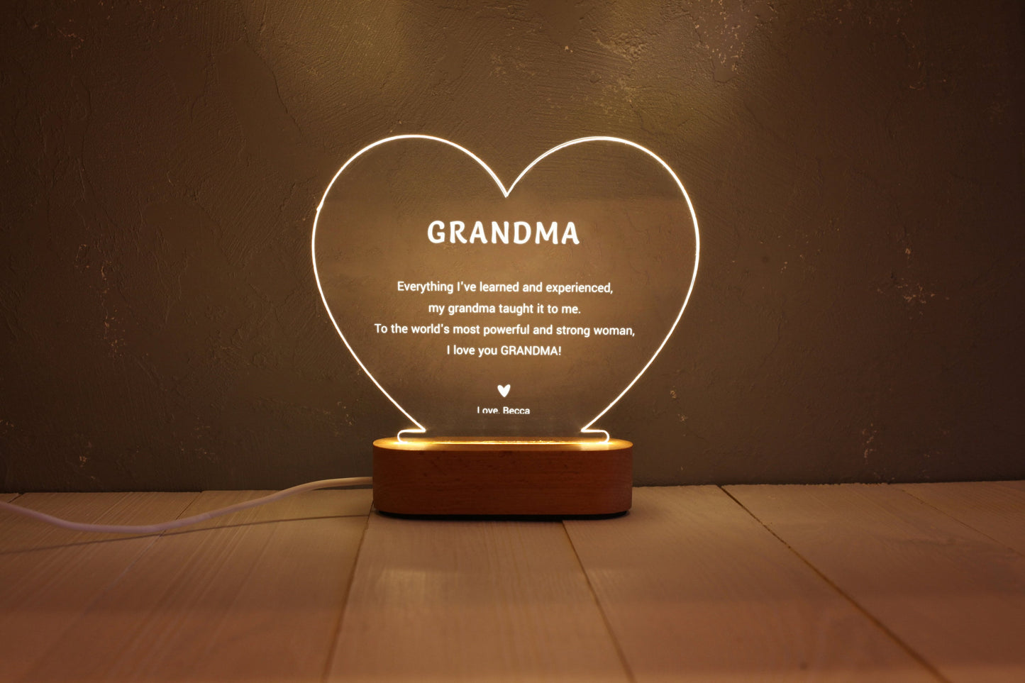 Personalized Night Light - Mothers Day Gift - Grandma Gifts