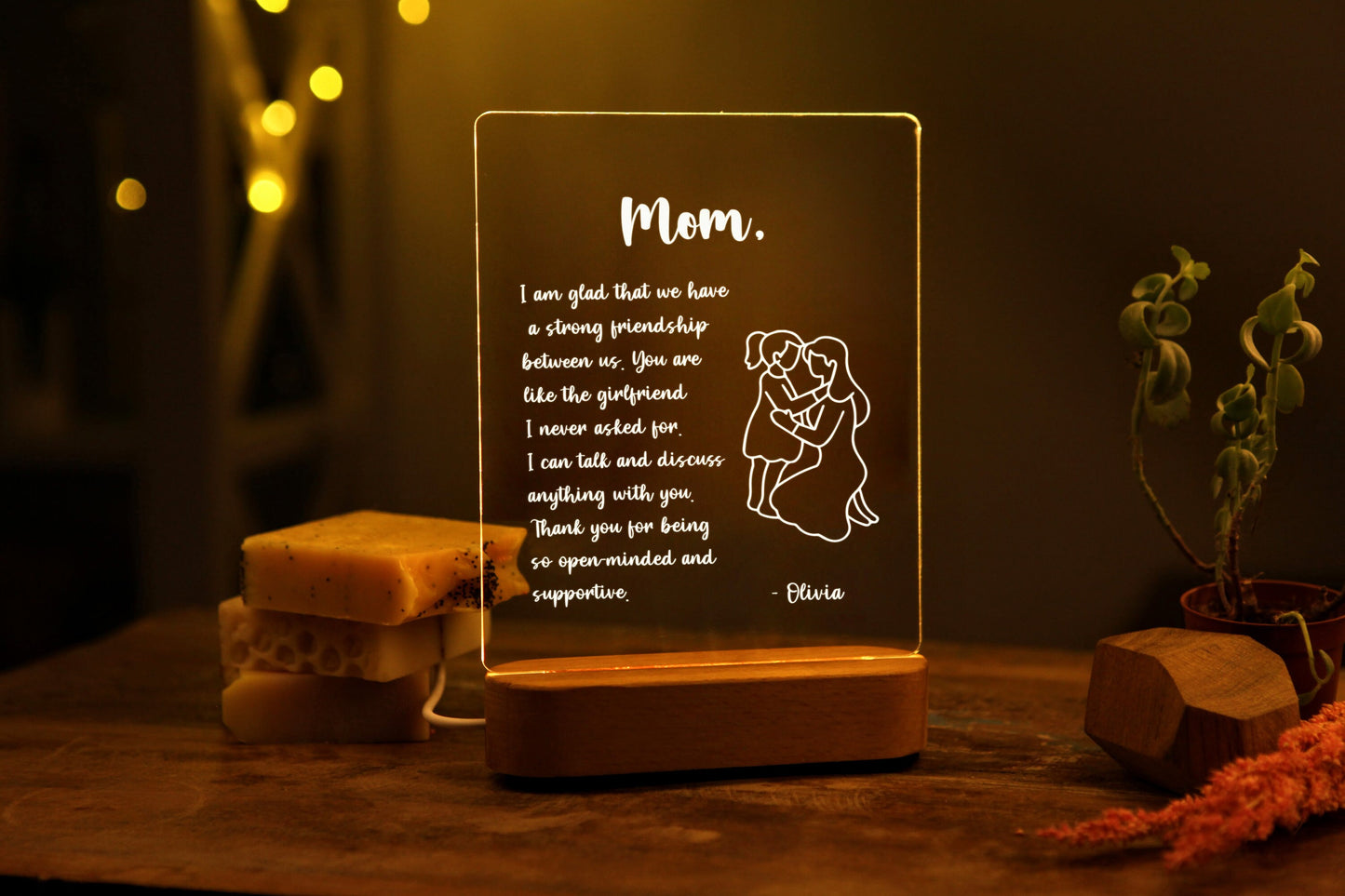 Personalized Letter Night Light - Gift Idea for Mom - Mother's Day Gift Ideas