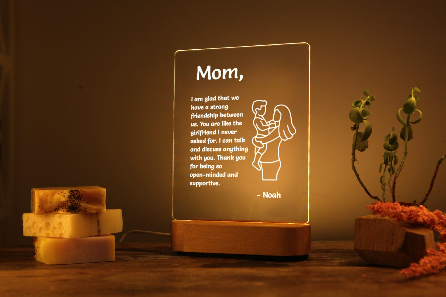 Personalized Letter Night Light - Gift Idea for Mom - Mother's Day Gift Ideas