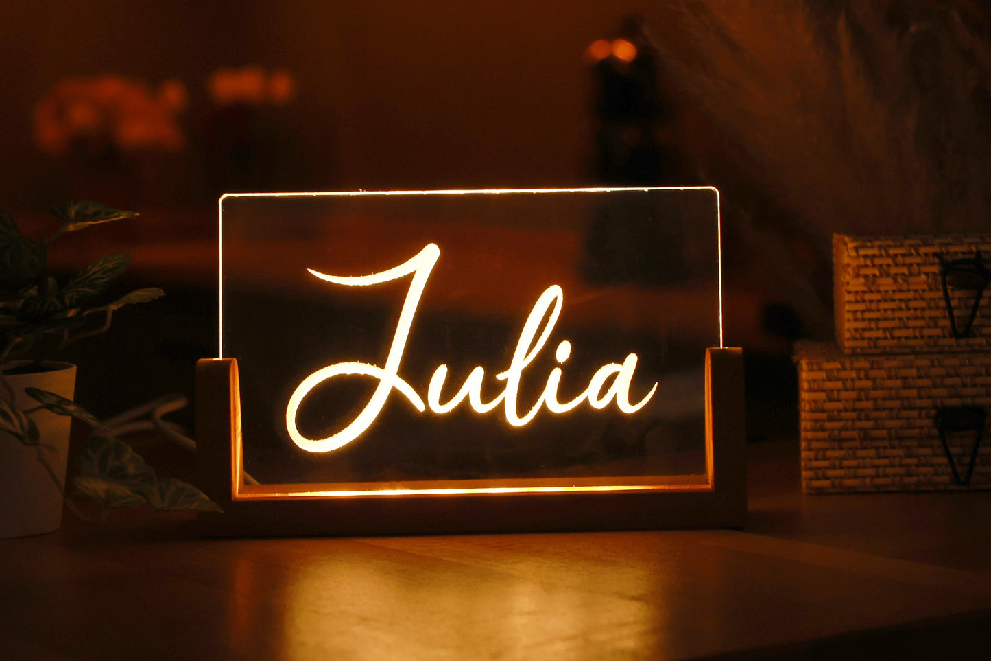 Personalized Name Plexi Night Light - Gift for Christmas