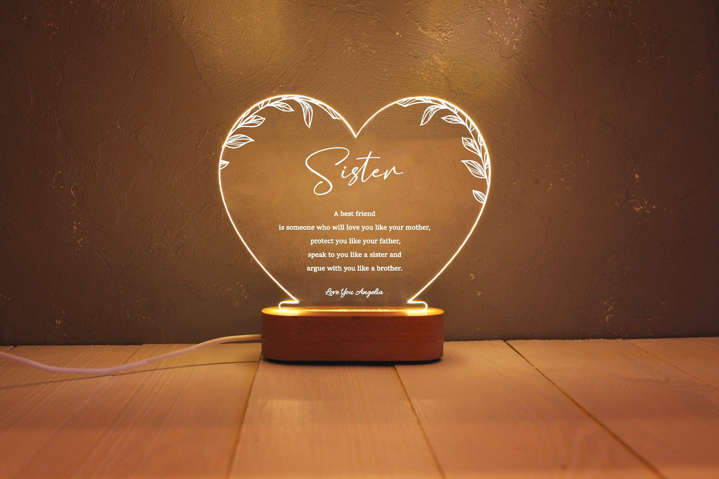 Custom Besties Night Light - Best Friend Birthday Gift