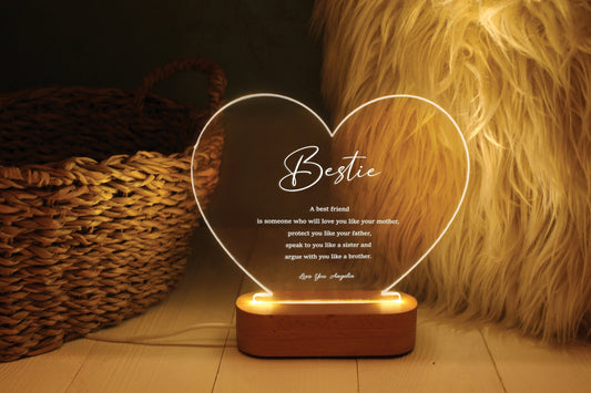 Custom Besties Night Light - Best Friend Birthday Gift