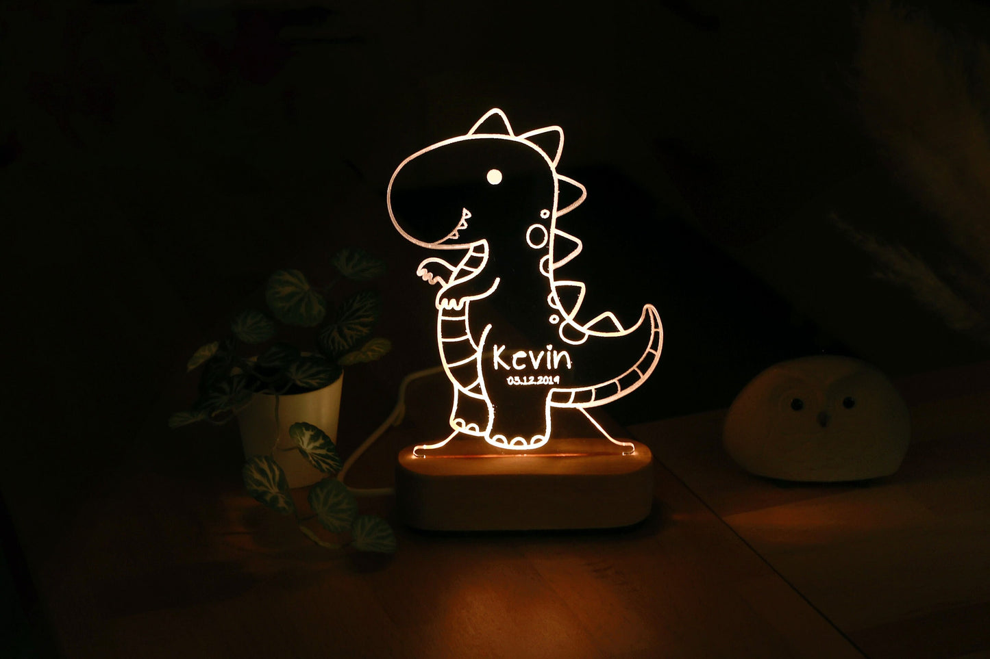 Personalized Dinosaur Night Light