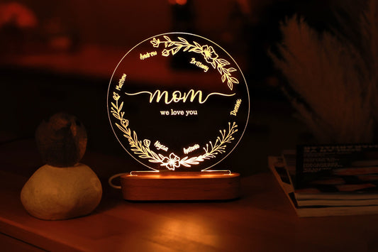 Personalized Mom Gifts, LED Night Light, Christmas & Birthday Surprises