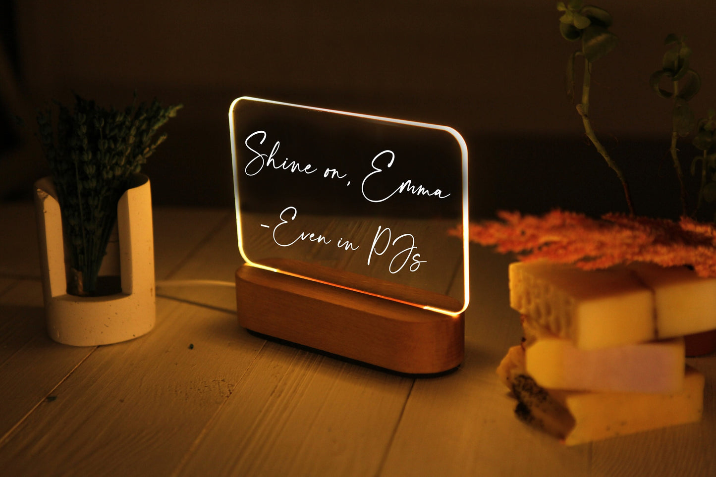 Personalized Night Light with Message - Gift for Niece - Auntie Gift - 3rd 4th 5th Birthday Gifts